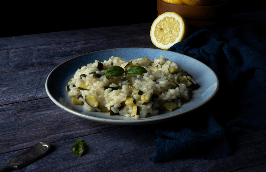 Arroz con zuchinni al limón